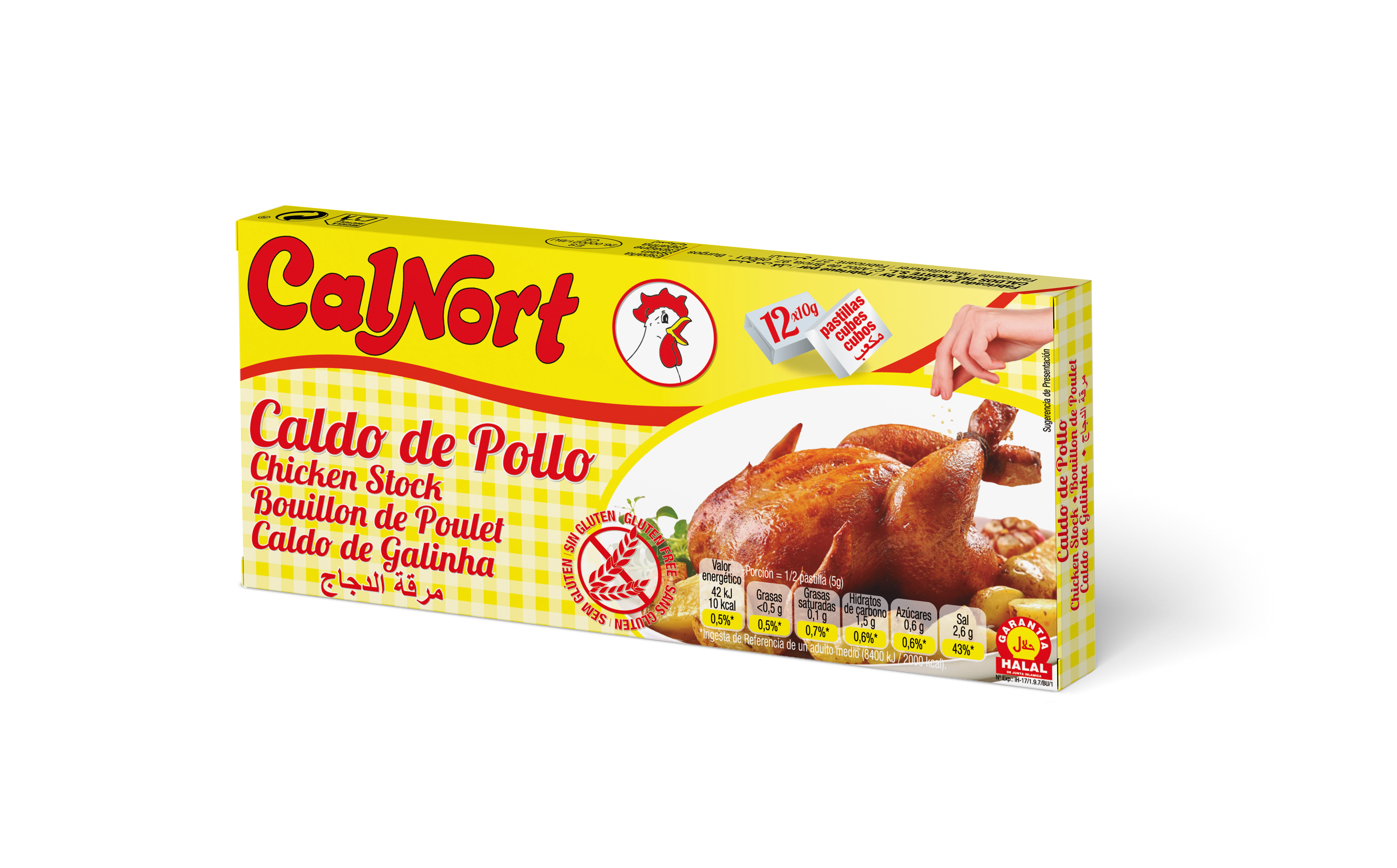 Caldo Sabor Pollo en Cubitos 12 Cubos - CALNORT