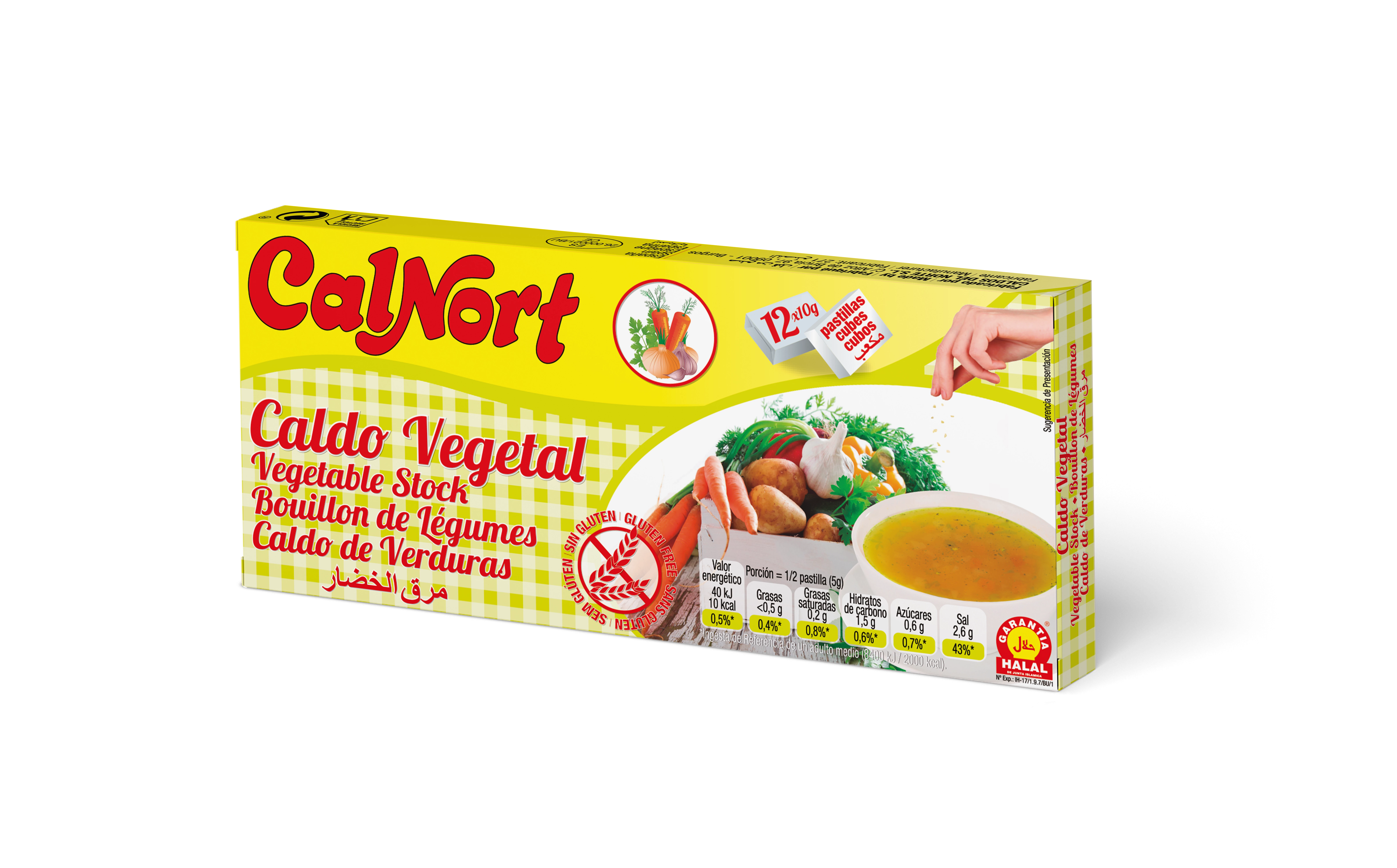 Brühwürfel mit Gemüsegeschmack, 12 Würfel - CALNORT
