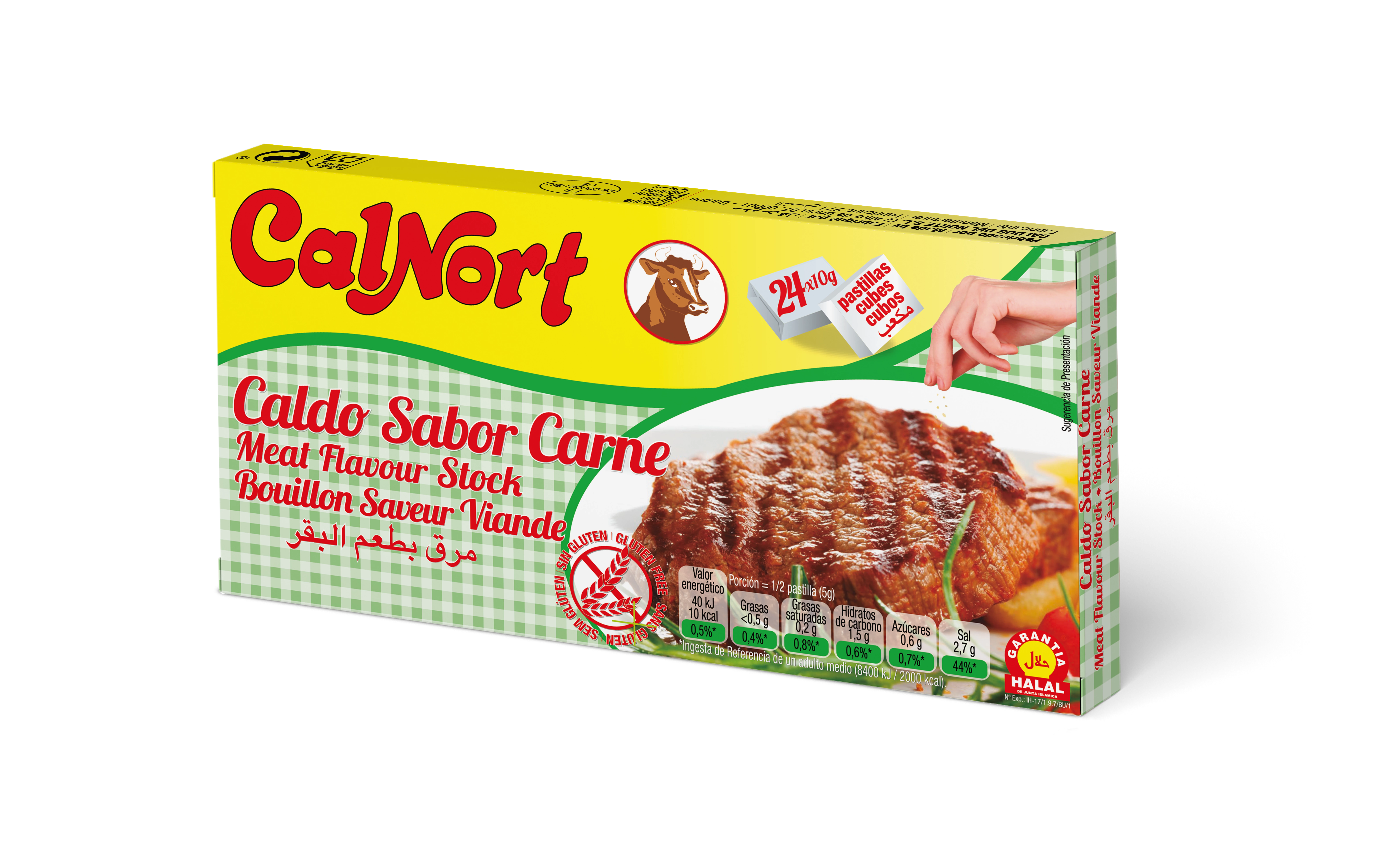 Caldo Sabor Carne en Cubitos 24 Dados - CALNORT
