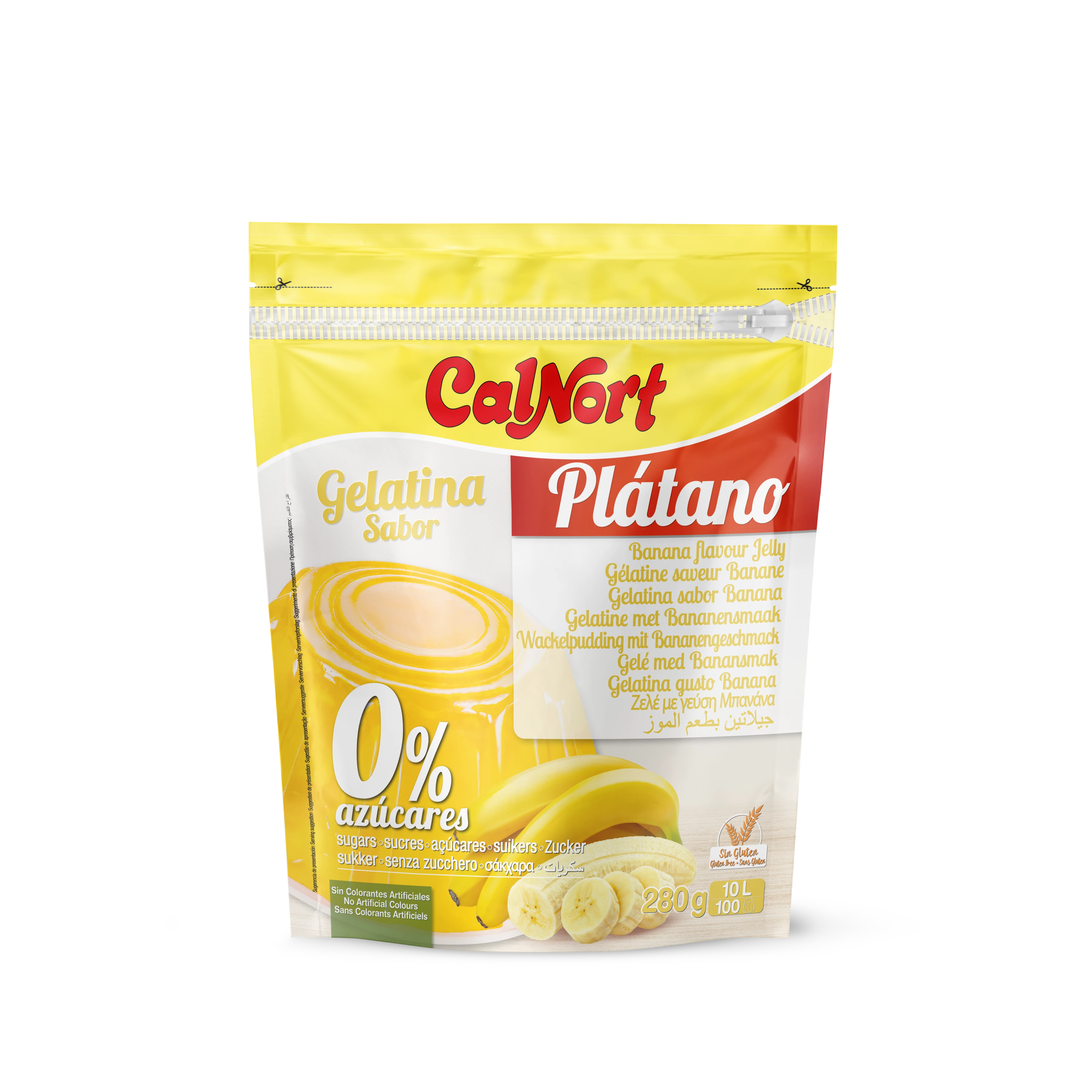 Sugar-Free Gelatin Banana Flavor 280 G - CALNORT