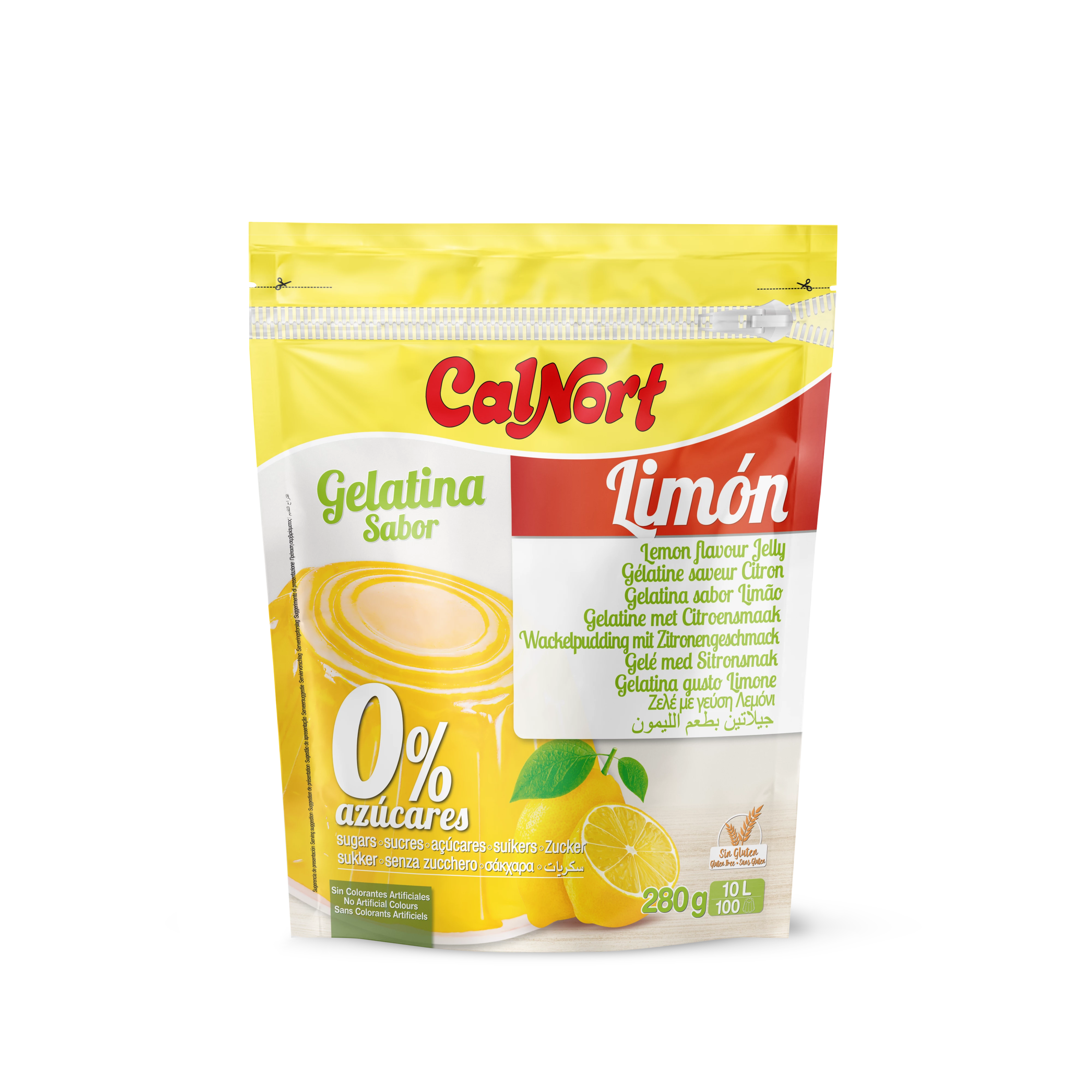 Sugar-Free Gelatin Lemon Flavor 280 G - CALNORT
