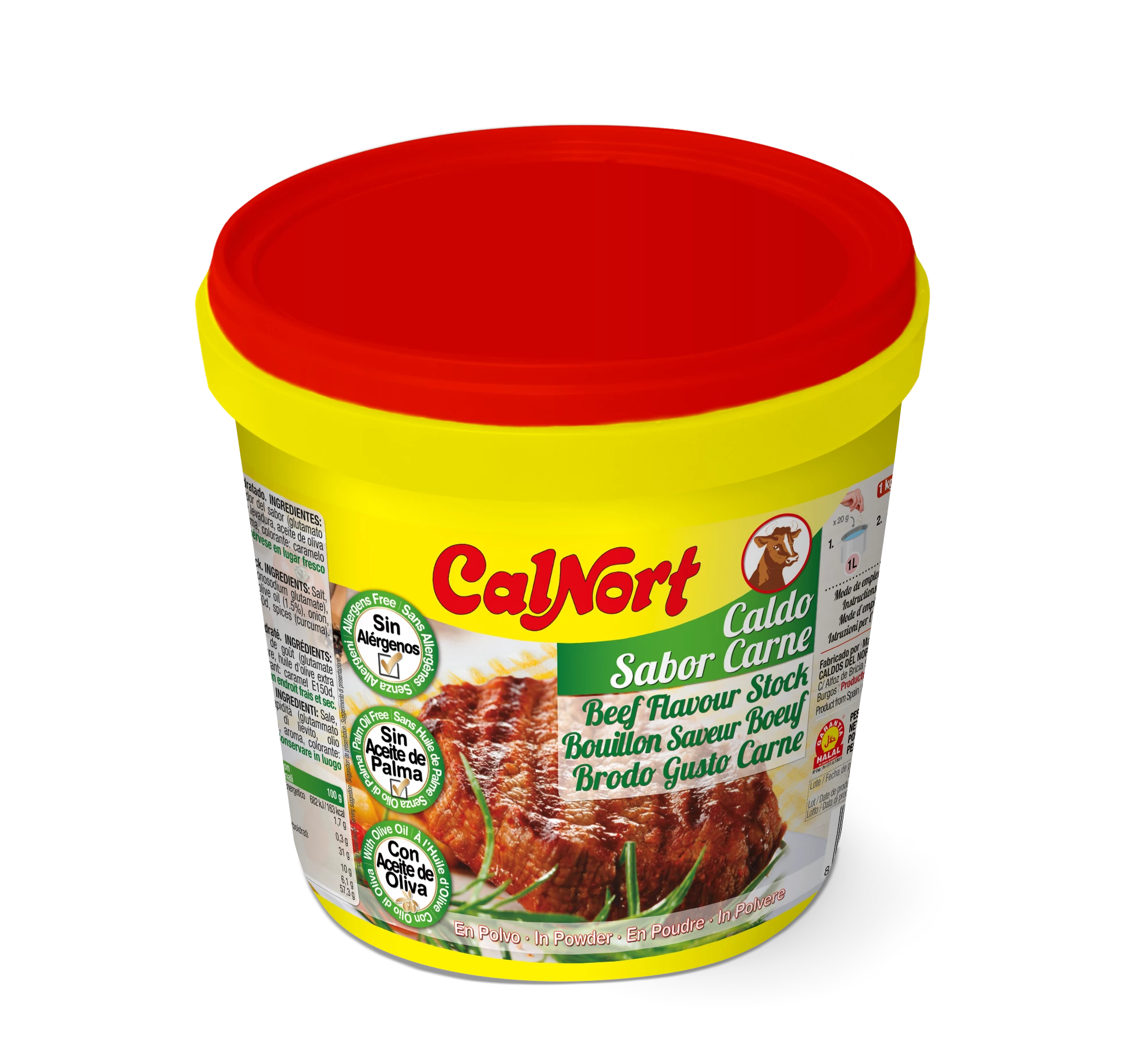 Beef Flavor Broth Without Allergens 1 Kg - CALNORT