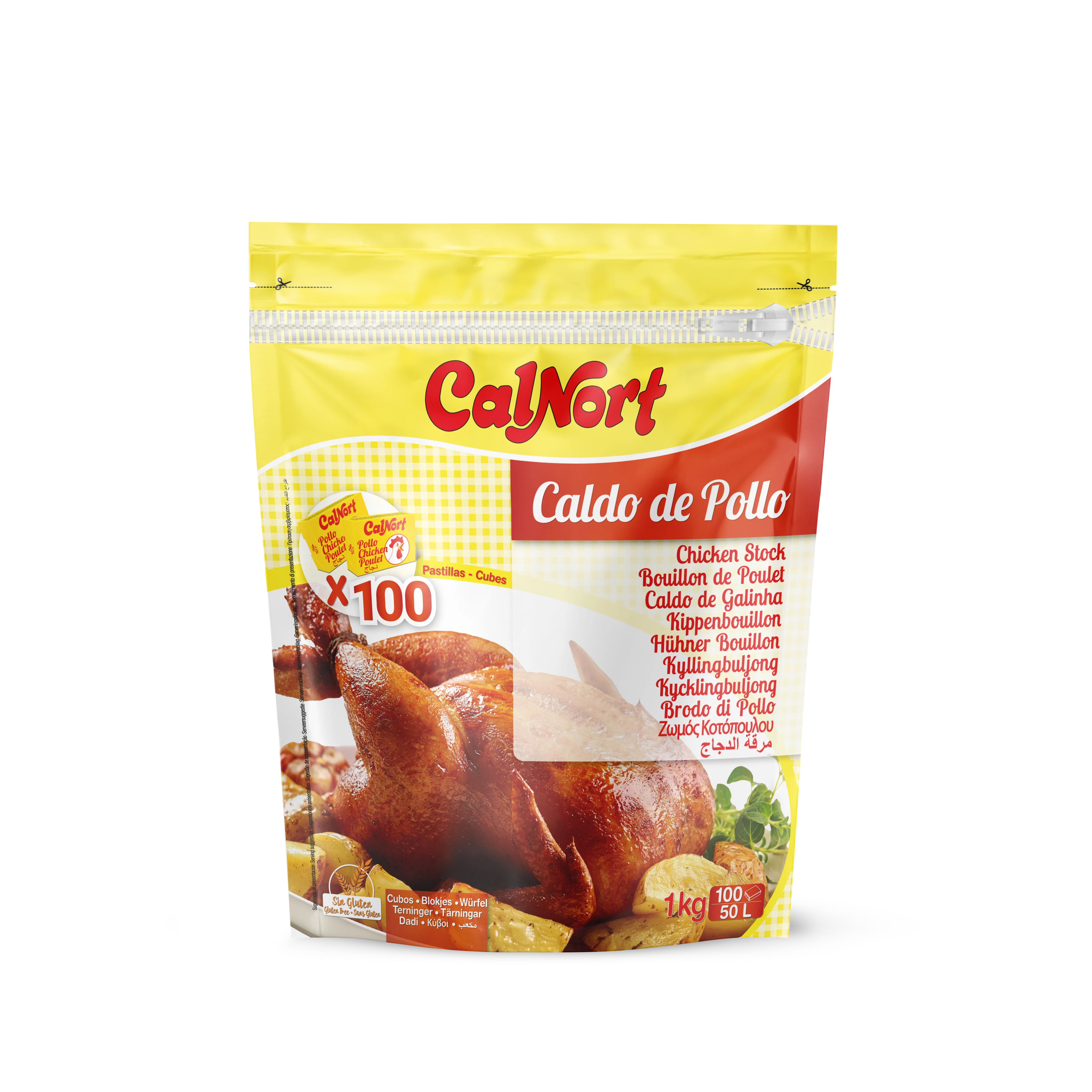 Cubo di brodo al gusto di pollo 100 cubetti - CALNORT