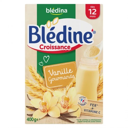 Blédina Croissance, céréales lactées, biscuité, saveur vanille, dès 12 mois  