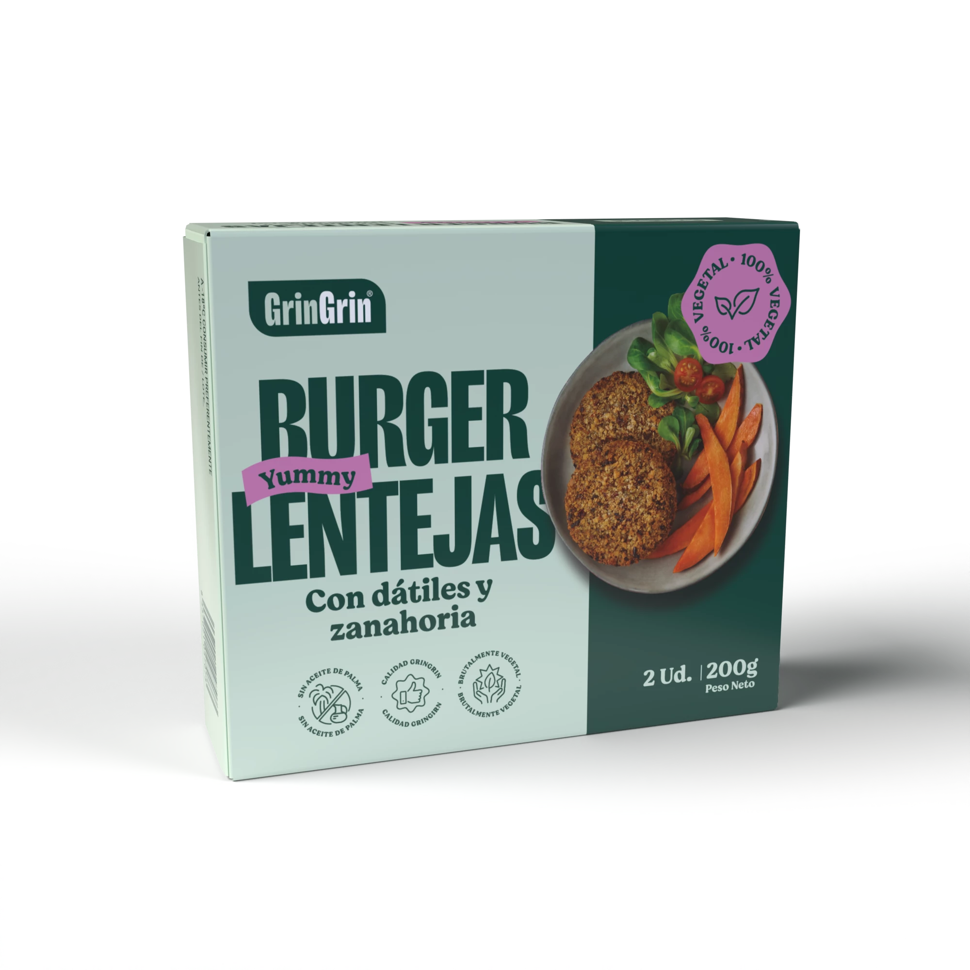 Lentil Burger (2 Burgers of 100 Gr) - Gringrin