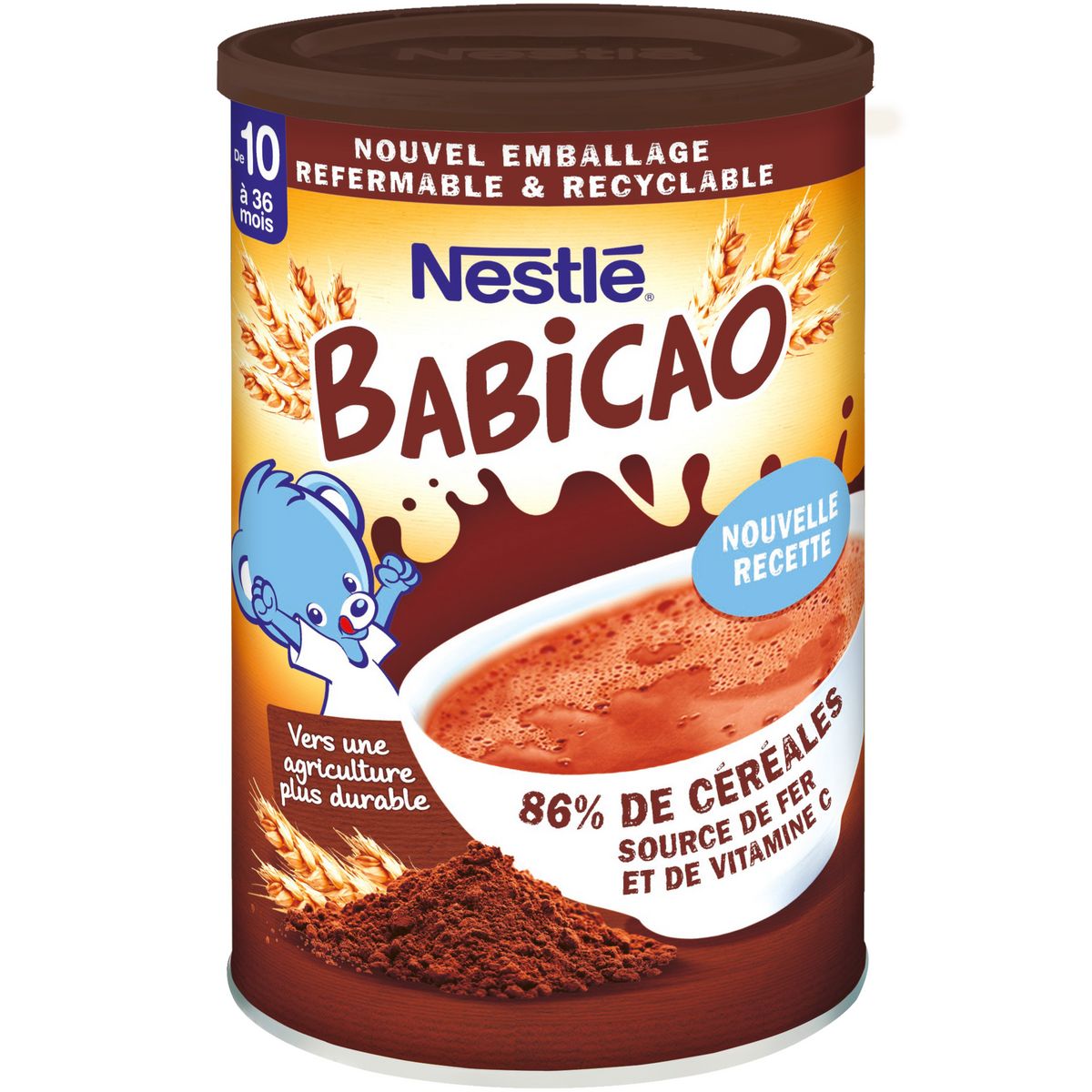 NESTLE P'TITE CEREALE aux Céréales complètes et Cacao -Boîte 415g