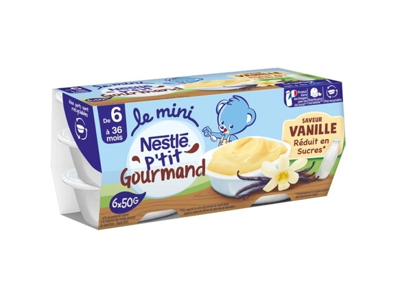 P'tit gourmand mini vanilla flavor from 6 months 6X50g, Nestlé