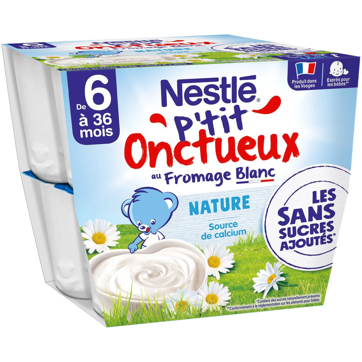 Nồi tráng miệng sữa kem P'tit phô mai trắng từ 6 tháng 8x90g - NESTLE