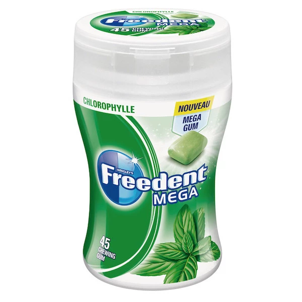 Chewing-gum sans sucres goût chlorophylle Mega 103g - FREEDENT