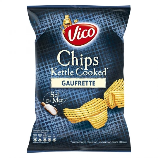 Chips kettle cooked gaufrette au sel de mer 120g - VICO