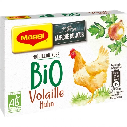 Organic poultry kub broth x8 - MAGGI