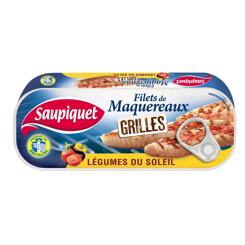 Grilled Mackerel Fillets with Sun Vegetables, 120g - SAUPIQUET