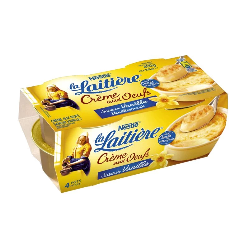 Crème aux œufs saveur vanille 4x100g - LA LAITIÈRE