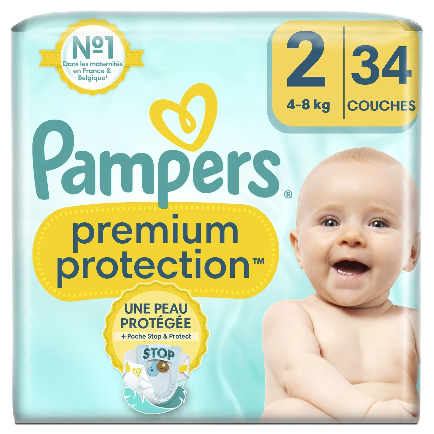 Couches Premium Protection T2 - 4/8 Kg - PAMPERS