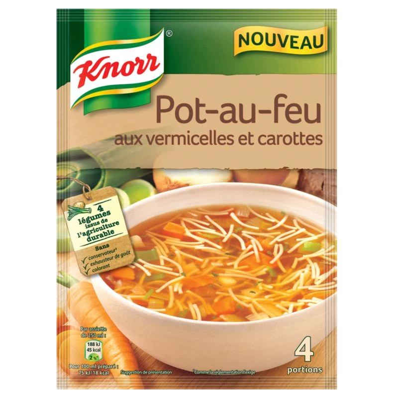 Pot-au-Feu-soep met vermicelli en wortel 4 porties, 55 g - KNORR
