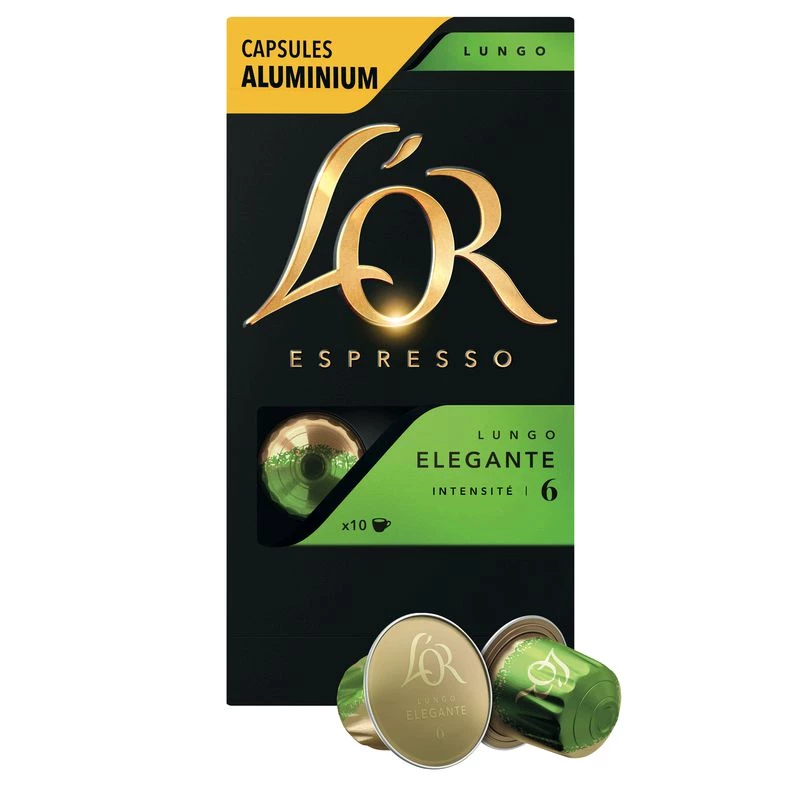 咖啡 Lungo Elegante X10 铝胶囊 52 克 - L'OR