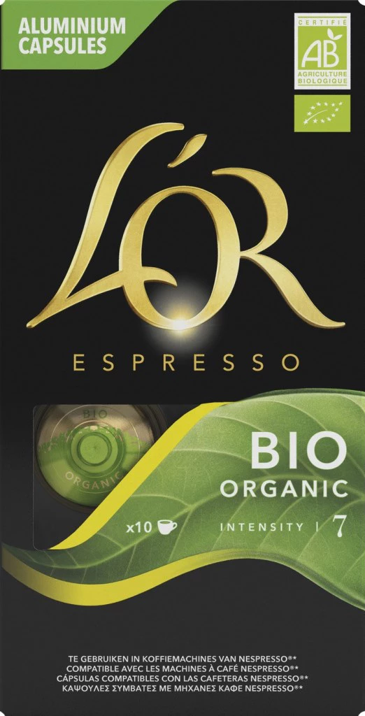 Dosette Espresso Intensité 7 Bio, x10, 52g - L'OR