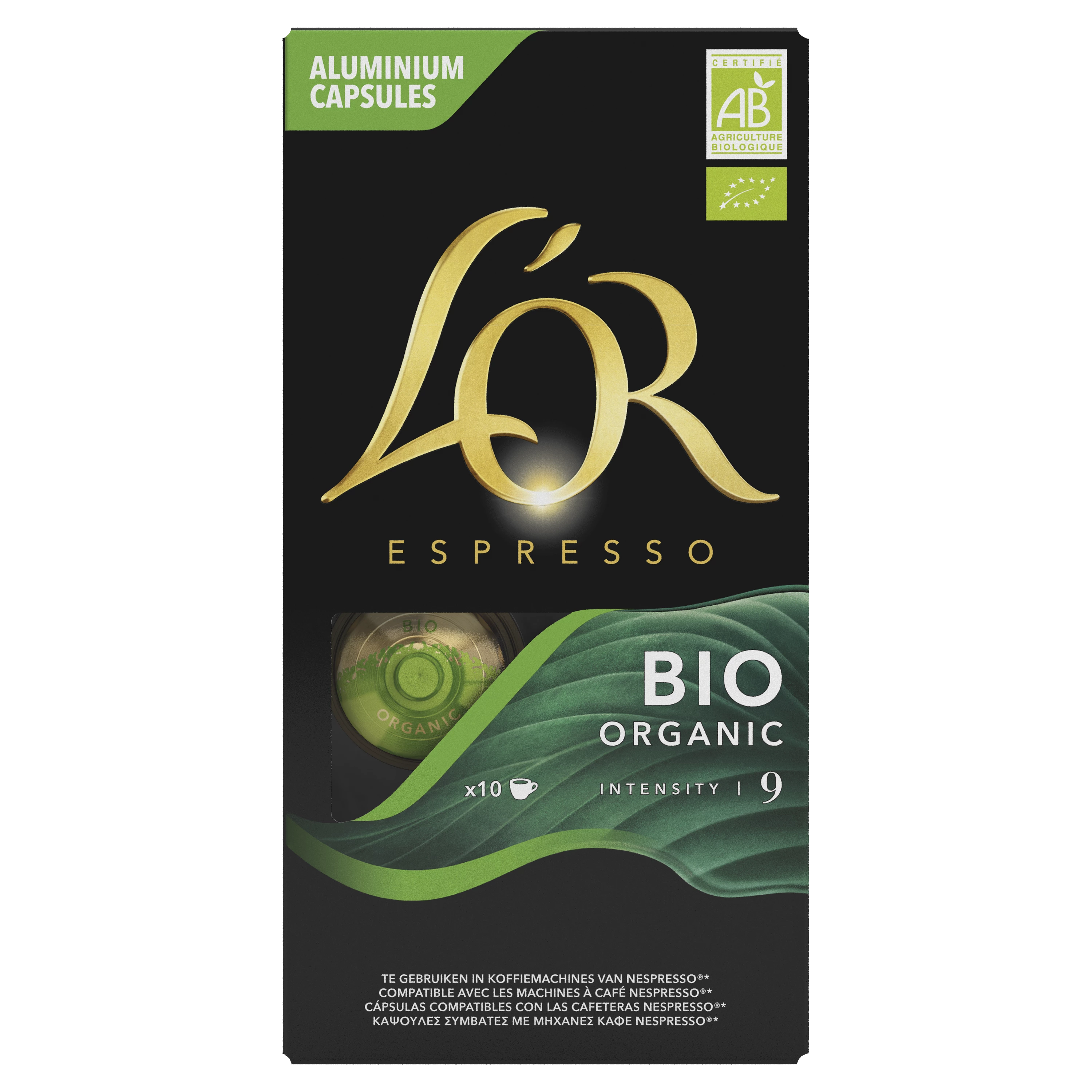 Dosette Espresso Intensité 9 Bio, x10, 52g - L'OR