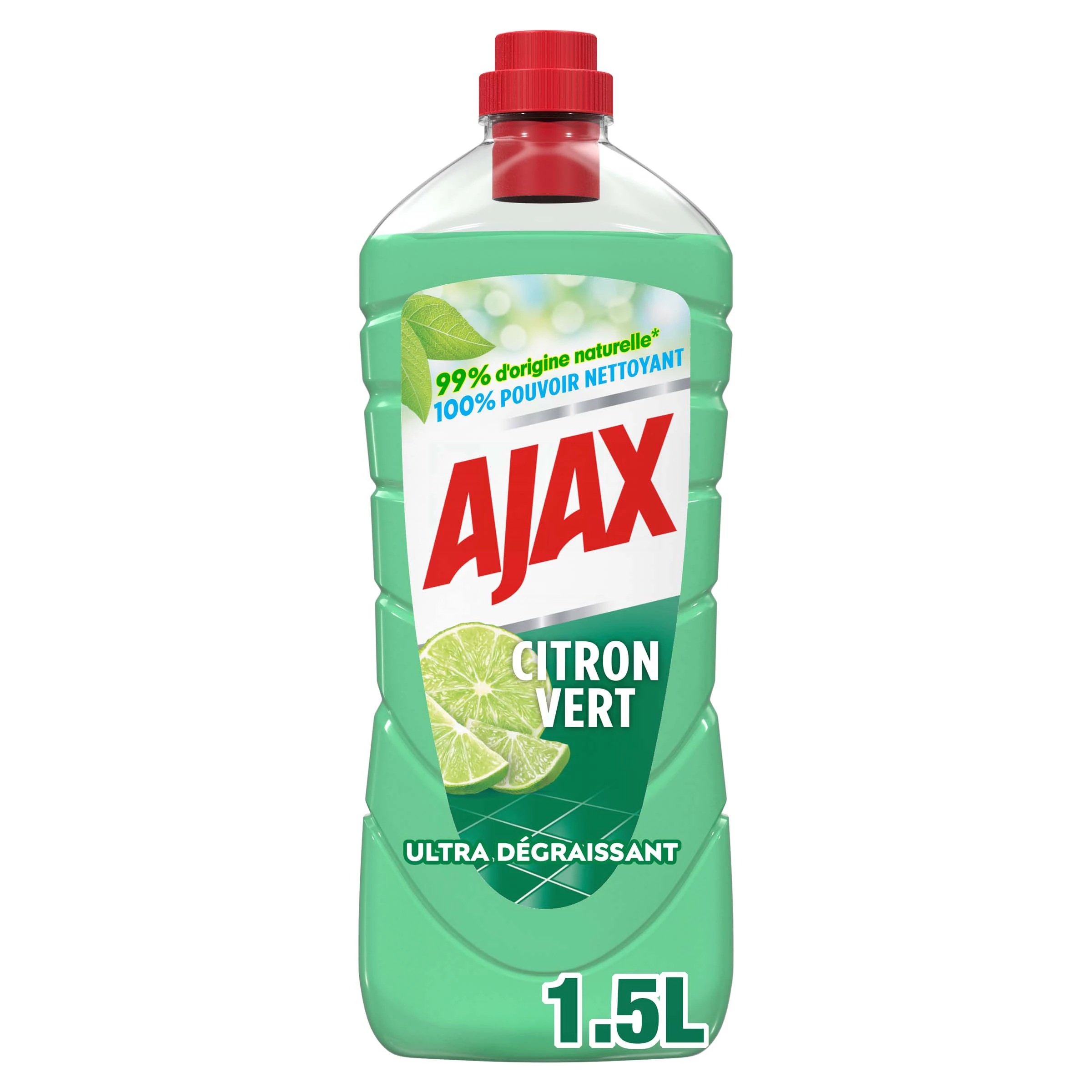 Nettoyant Ménager Sol & Multi-Usage Ultra Dégraissant Citron Vert Eco Responsable - AJAX