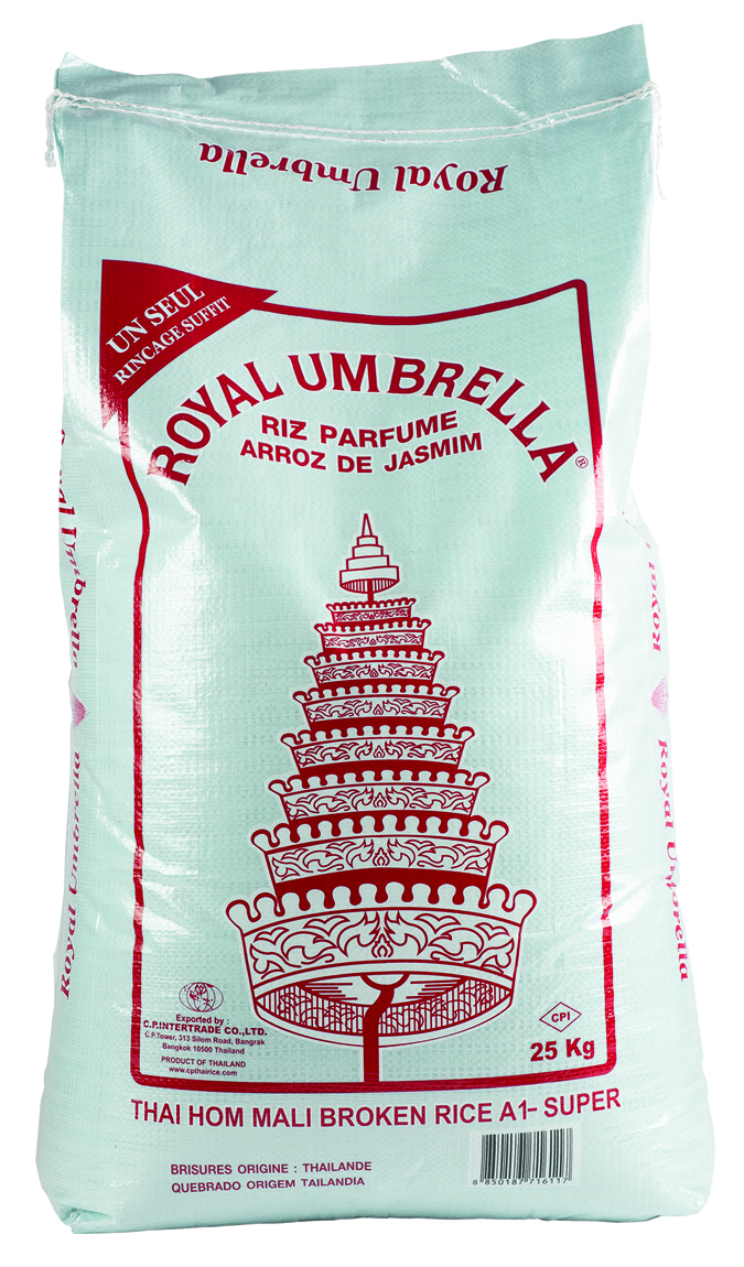 Broken Thai Rice 2 x Royal Umbrella Flavored (25 kg bag) - Royal Umbrella