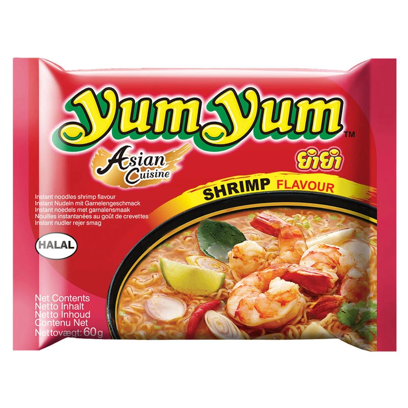 Instant Shrimp Noodles. 30 X 60 G - YUM YUM