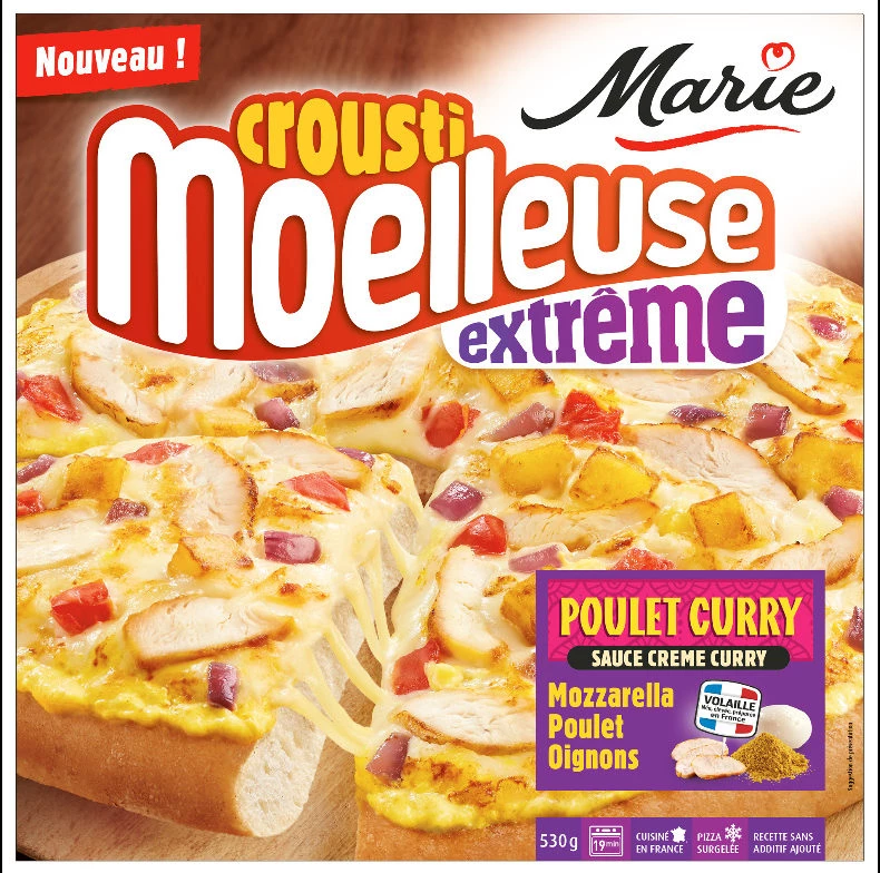 Pizza poulet curry 530g - MARIE