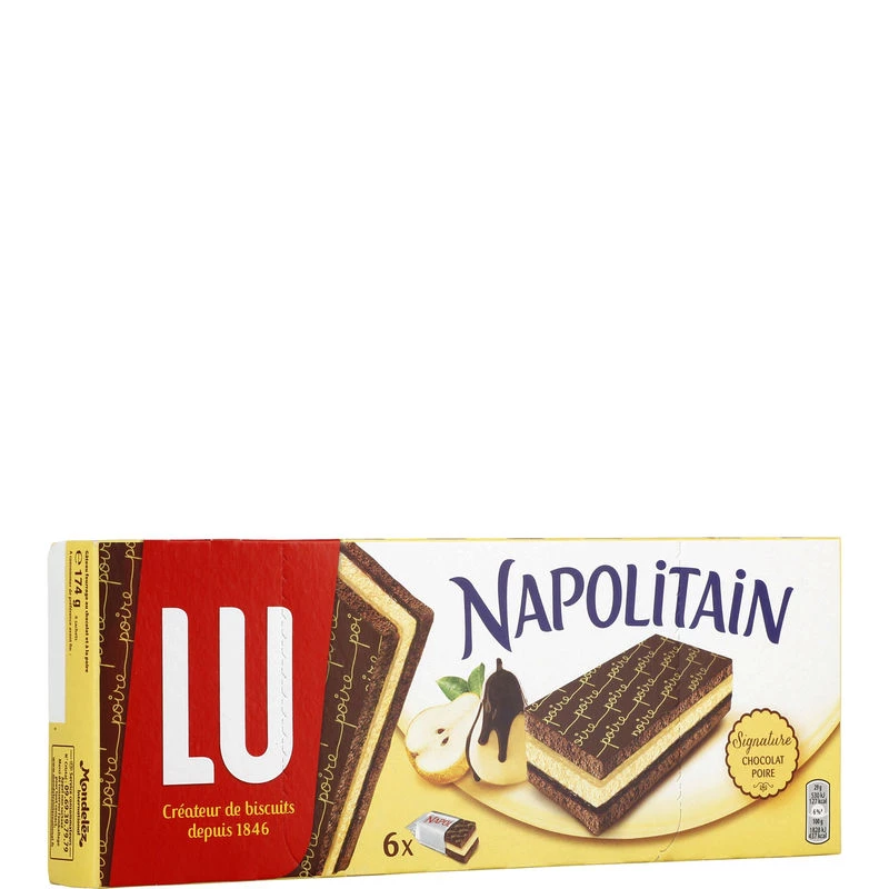 Napolitain chocolat Poire x6 174g - Lu