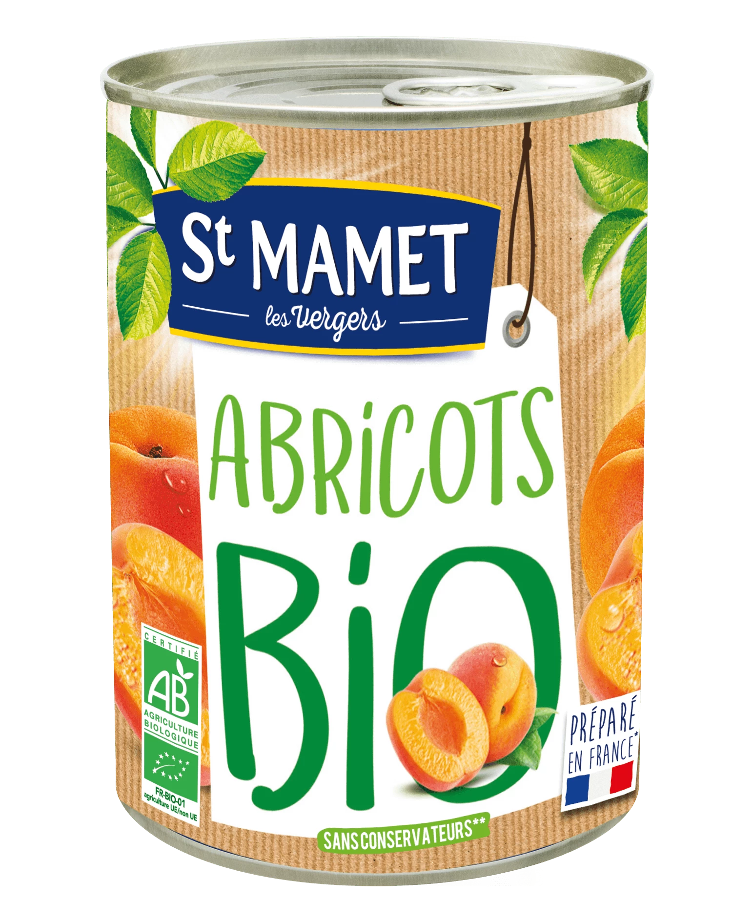 Abricots au sirop bio 455g - ST MAMET