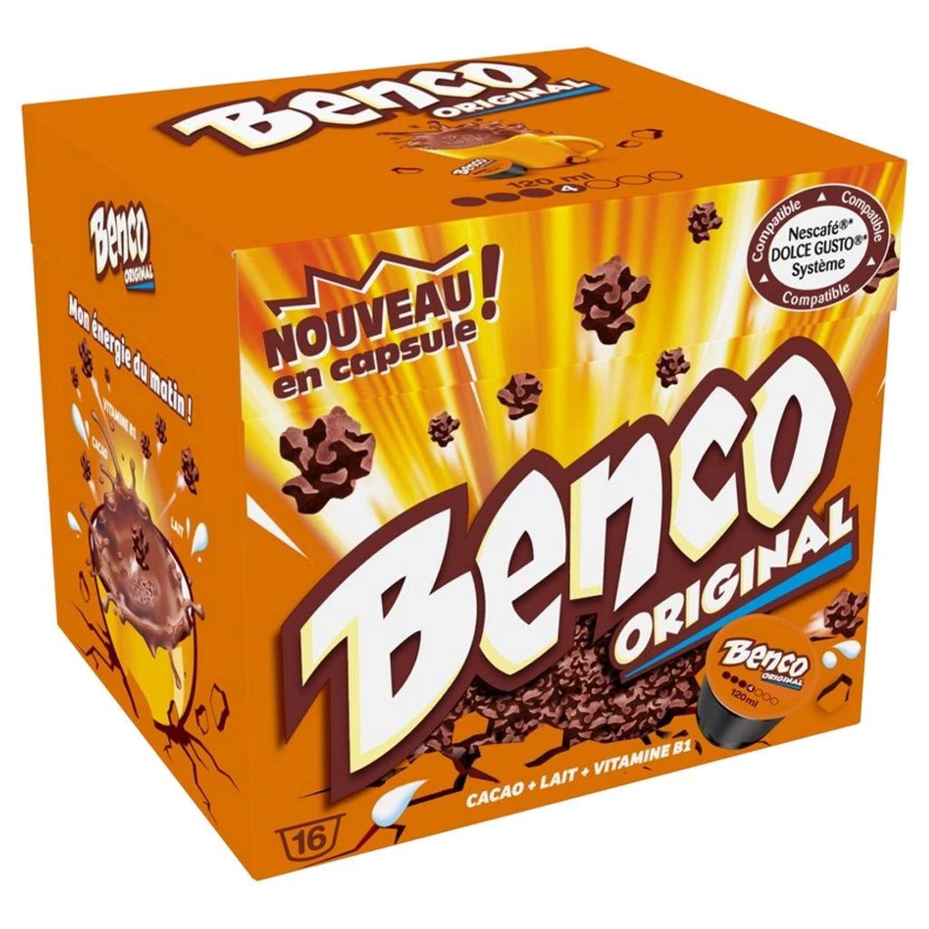 Cacao au lait x16 capsules compatibles 256g - BENCO