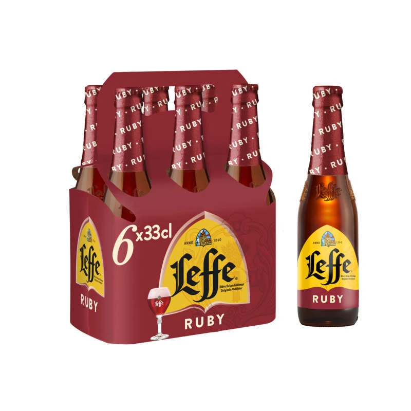 Bière Ruby Fruits Rouges, 5°, 6x33cl - LEFFE