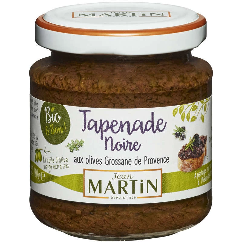 Organic Black Olive Tapenade 110g - JEAN MARTIN