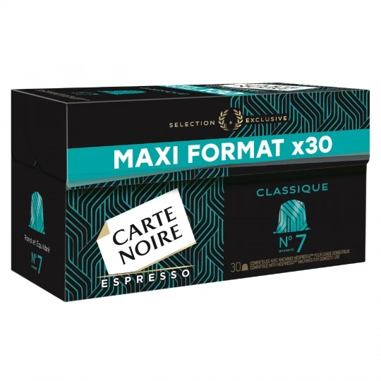 Café espresso classique n°7 x30 capsules 159g - CARTE NOIRE