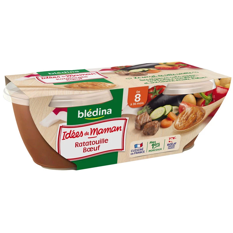 Ratatouille/beef pots from 8 months 2x200g - BLEDINA