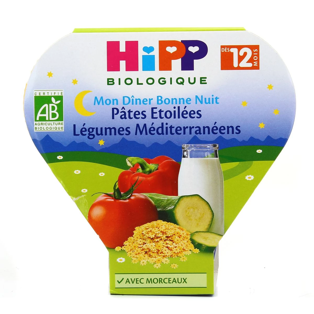 Organic baby dish with star pasta & vegetables from 12 months 230g - HIPP