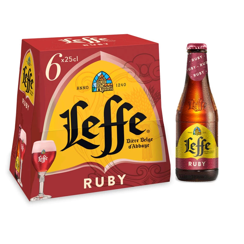 Biere Leffe Ruby 5d 6x25cl