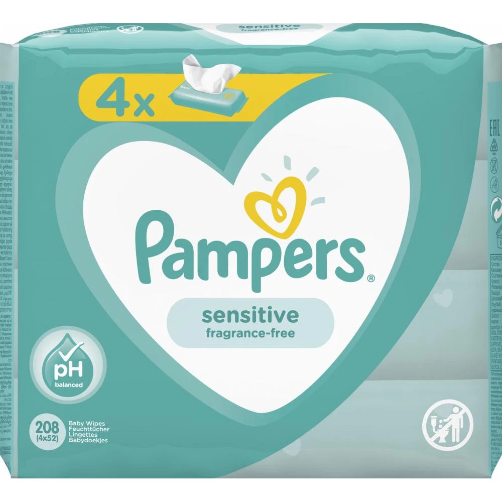 Pampers Ling.sensitive 4x52