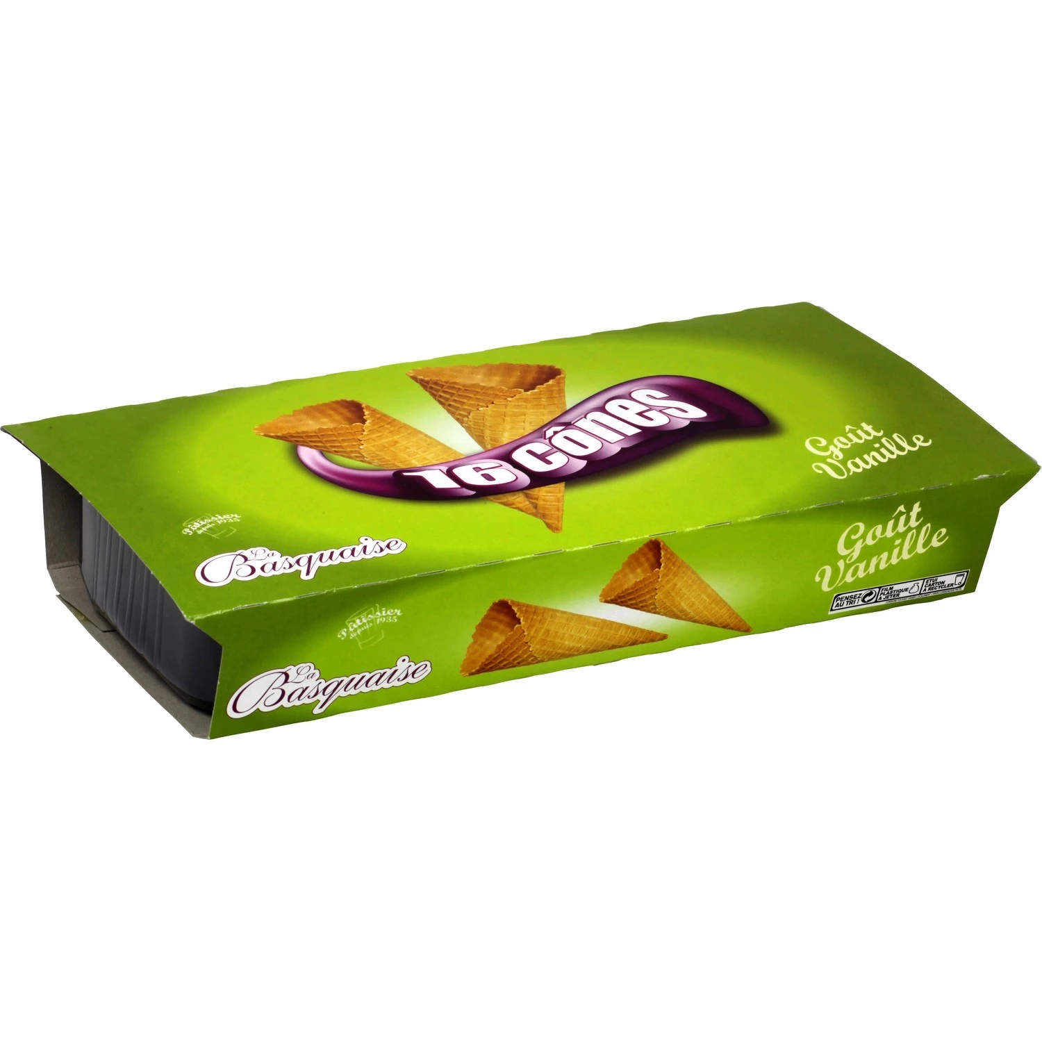 Biscuits cônes goût vanille 175g - LA BASQUAISE