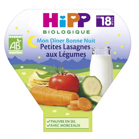 Plat bébé Bio lasagnes aux légumes dès 18 mois 260g - HIPP