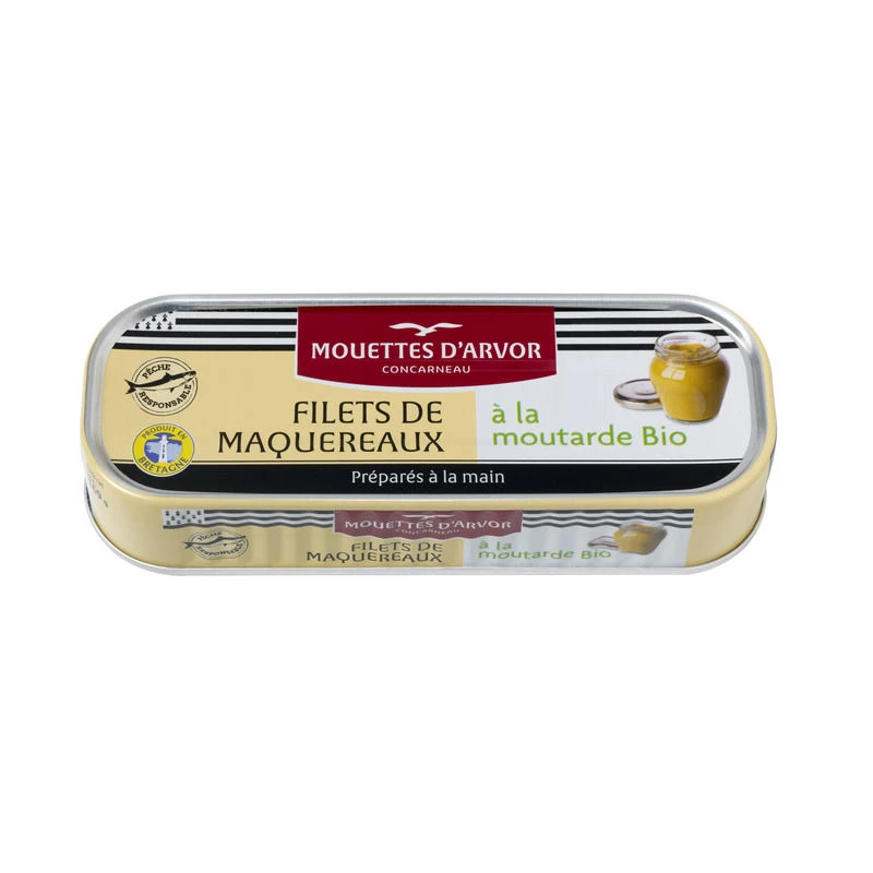 Mackerel Fillets with Organic Mustard 169g - LES MOUETTES D'ARMOR