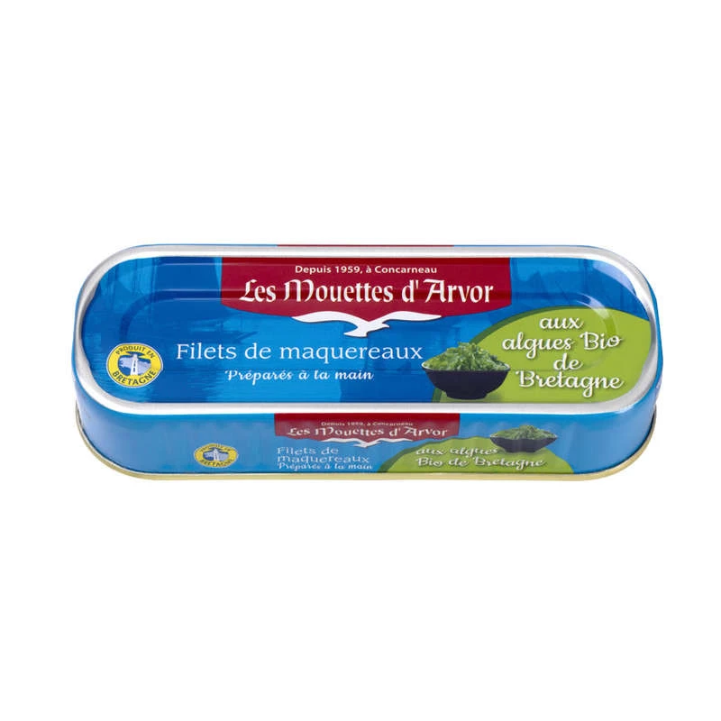 Mackerel Fillets with Organic Seaweed 176g - LES MOUETTES D'ARMOR