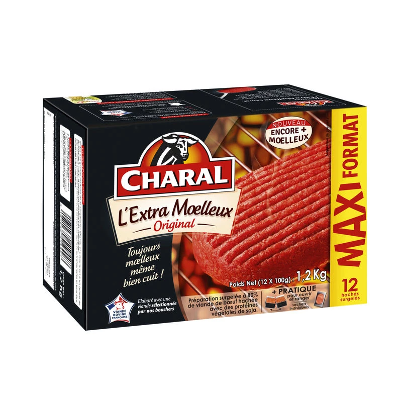 Steaks hachées extra moelleux 12x100g - CHARAL