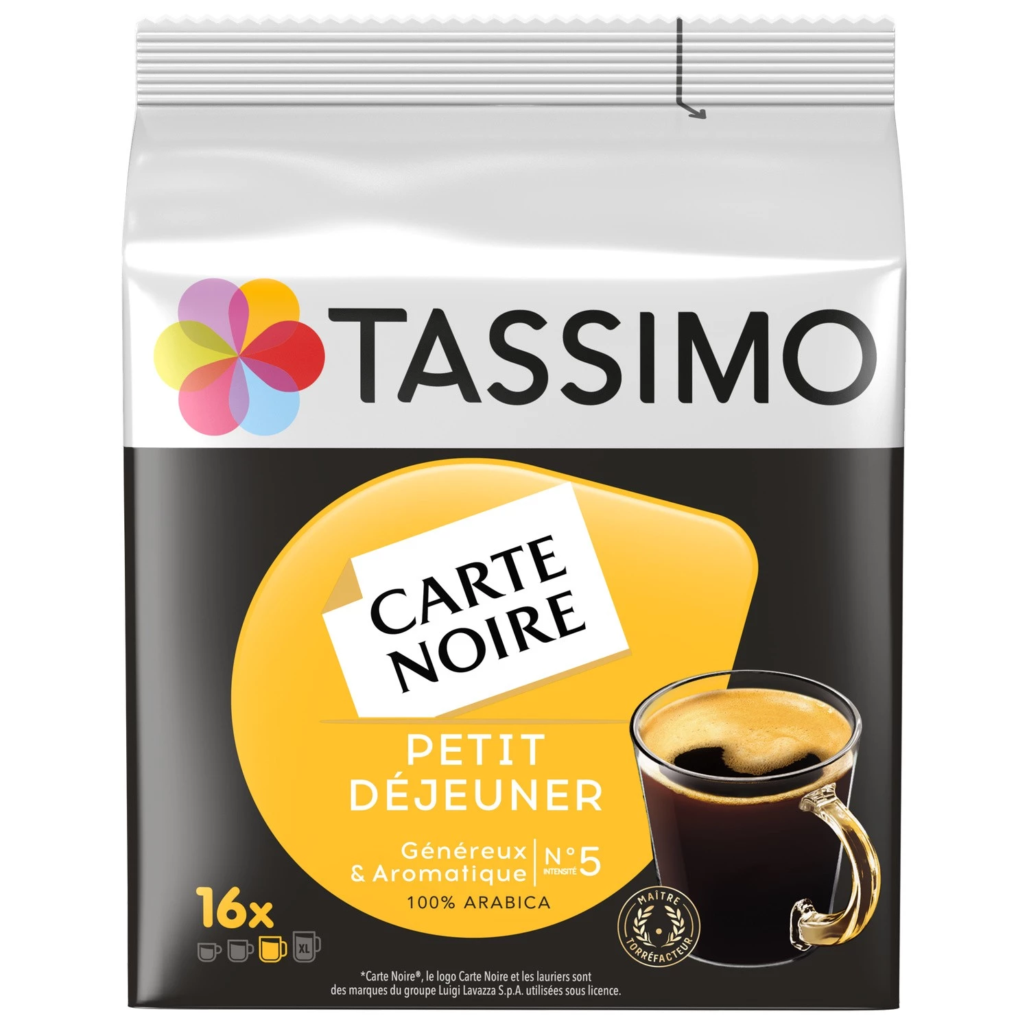 Black card breakfast coffee x16 pods 133g - TASSIMO