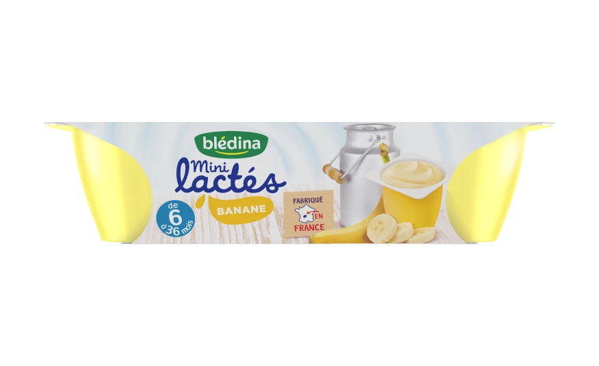 ميني حلوى الموز بالحليب للأطفال من 6 أشهر 6x55 جرام - BLEDINA