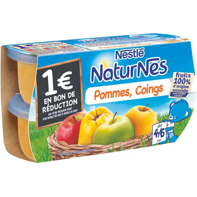 Small apple/quince pots from 4 months 4x130g - NESTLE