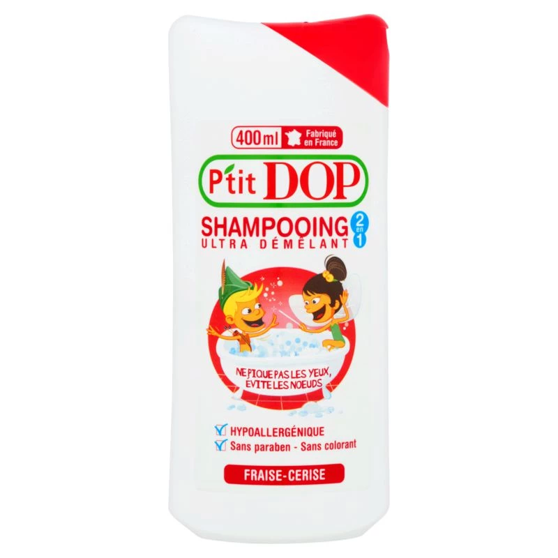 Shampooing ultra démêlant fraise & cerise 400ml - PTIT DOP