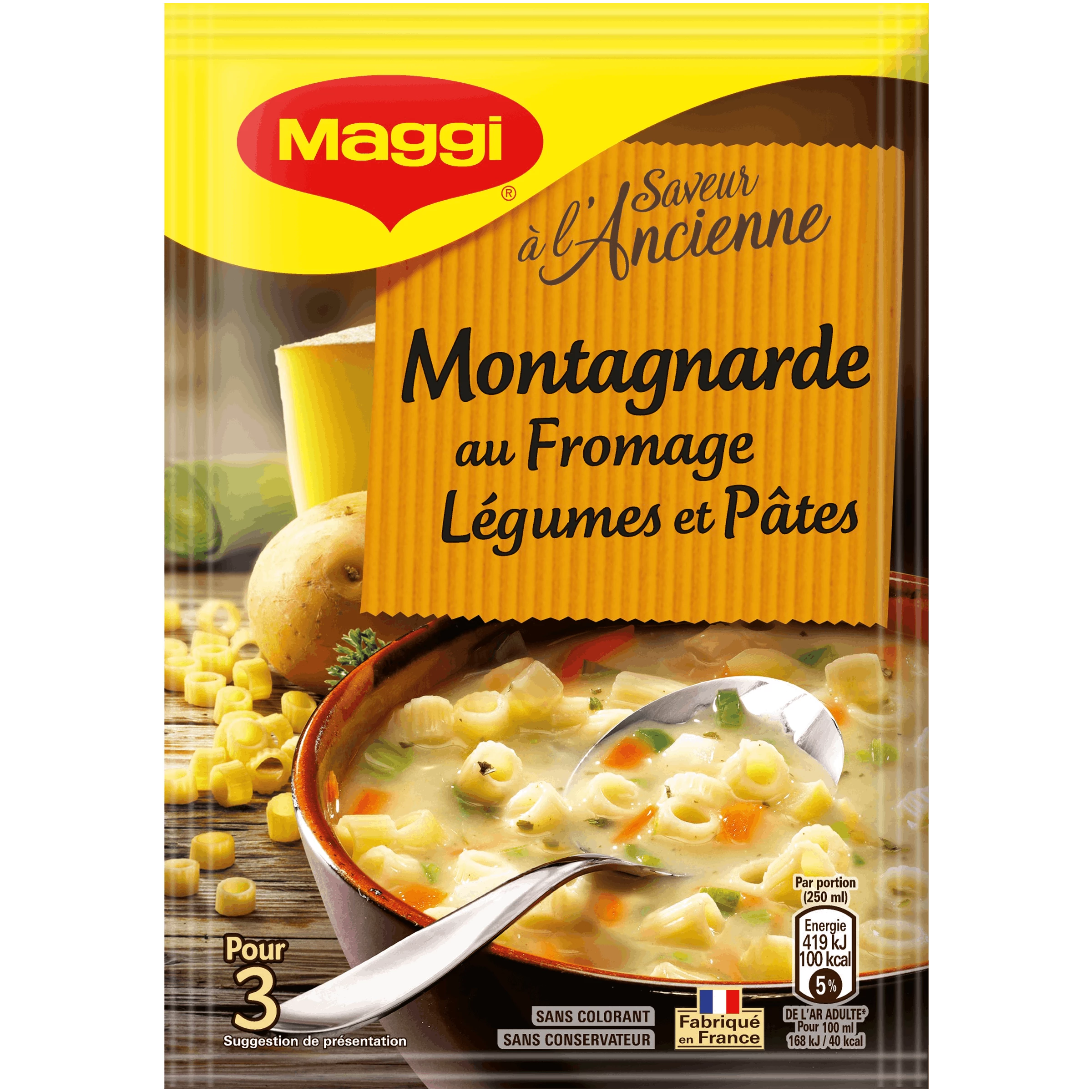 soupe montagnarde au fromage légumes et pâtes 78g - MAGGI