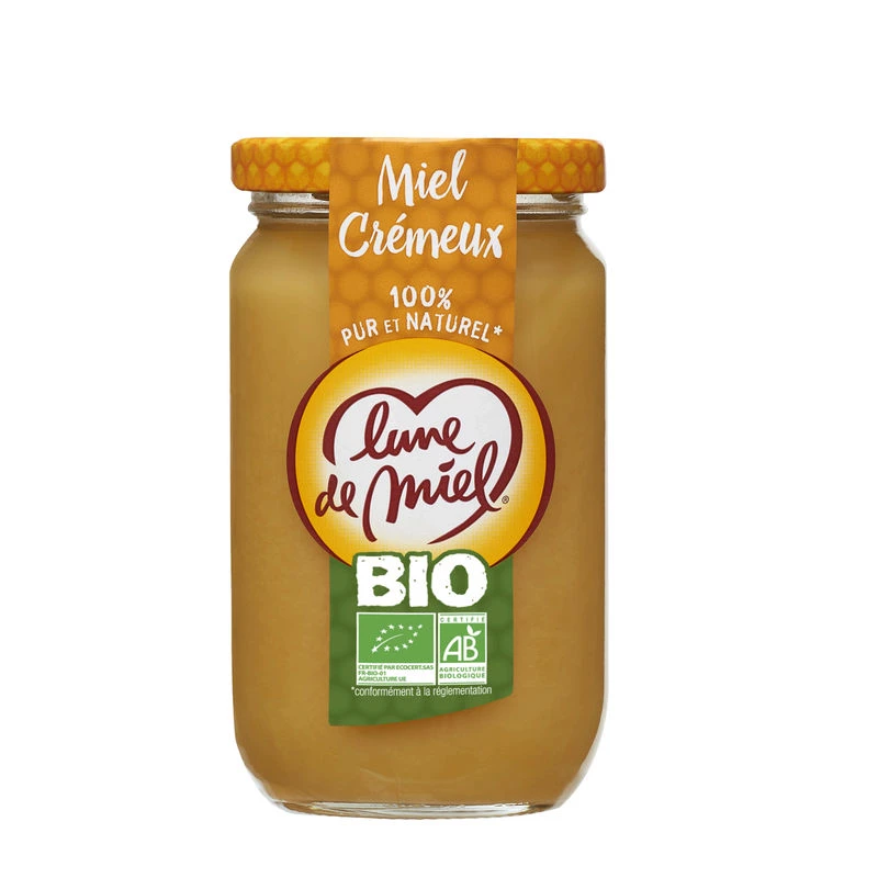 Organic Creamy Flower Honey 375g - LUNE DE MIEL