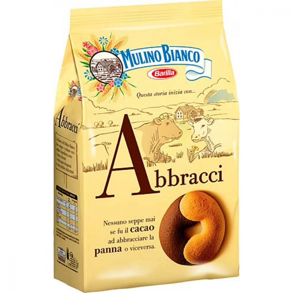 Biscuits Abbracci Fourrés à la Noisette et au Cacao - MULINO BIANCO