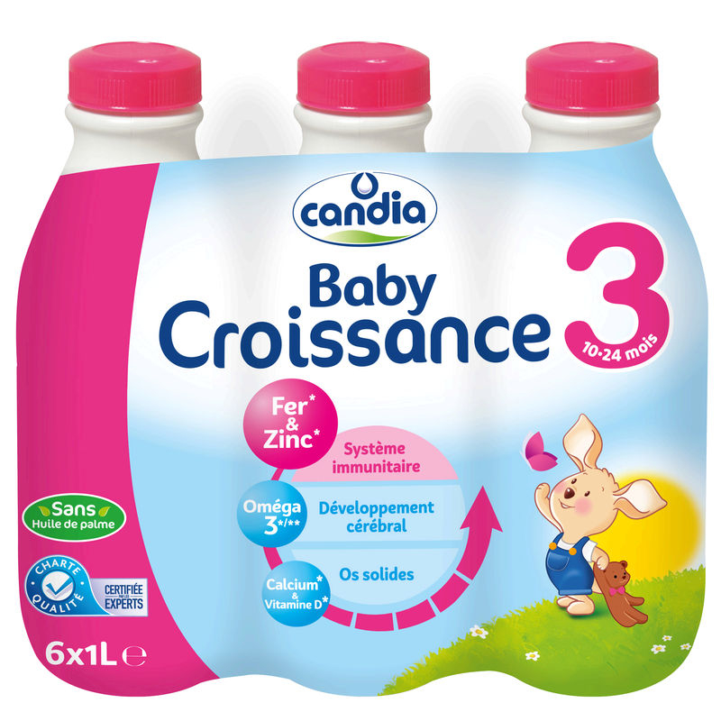 Grossiste Lait Bebe 3eme Age Croissance 6x1l Candia