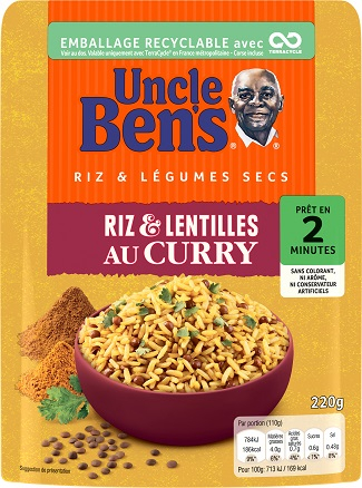 Grossiste Riz & Lentilles au Curry 220g - Uncle Ben's